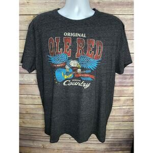 Original Ole Red Country Eagle Guitar T-Shirt XL Dark Gray Graphic Tee 23x29